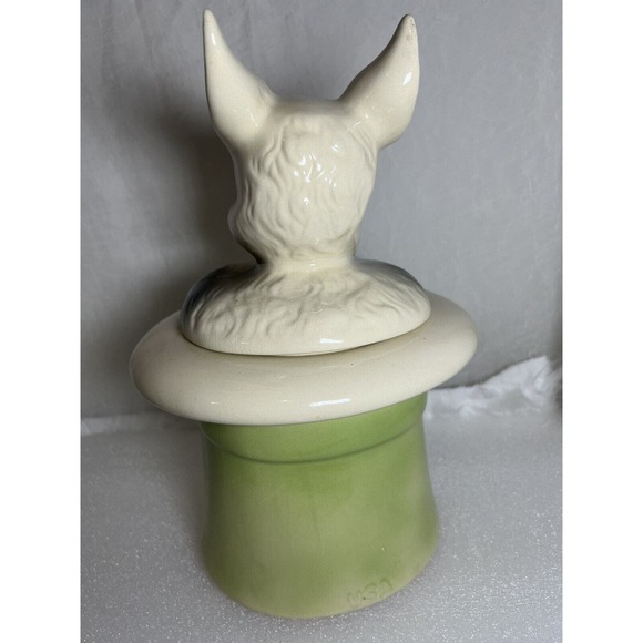 VINTAGE 1950'S RABBIT IN HAT - BISQUE USA. 12" COOKIE JAR - Picture 7 of 12